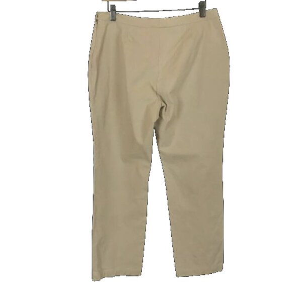 Womens Size 12 Piazza Sempione Beige Straight Leg Stretch Pants Made in Italy - Picture 3 of 3